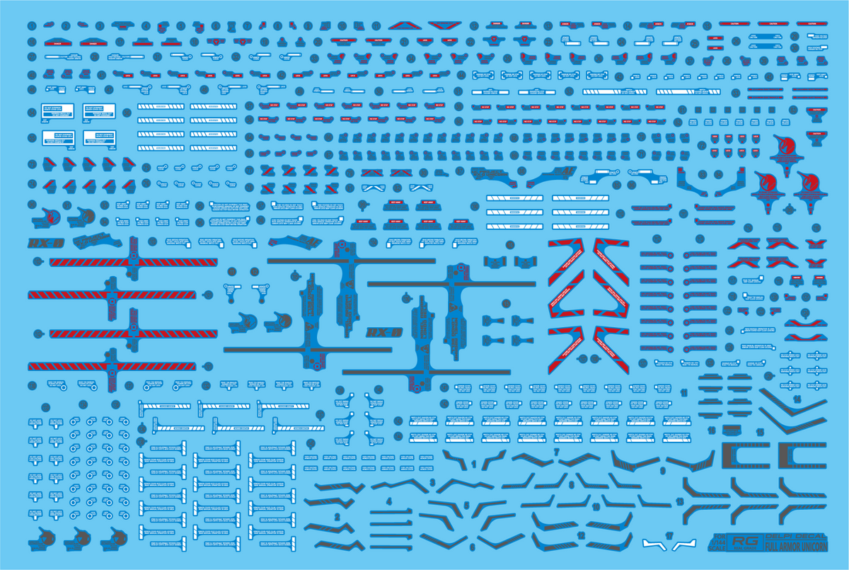 Delpi Decal RG Full Armor Unicorn Gundam (Final Battle Ver.) Waterslide Decal
