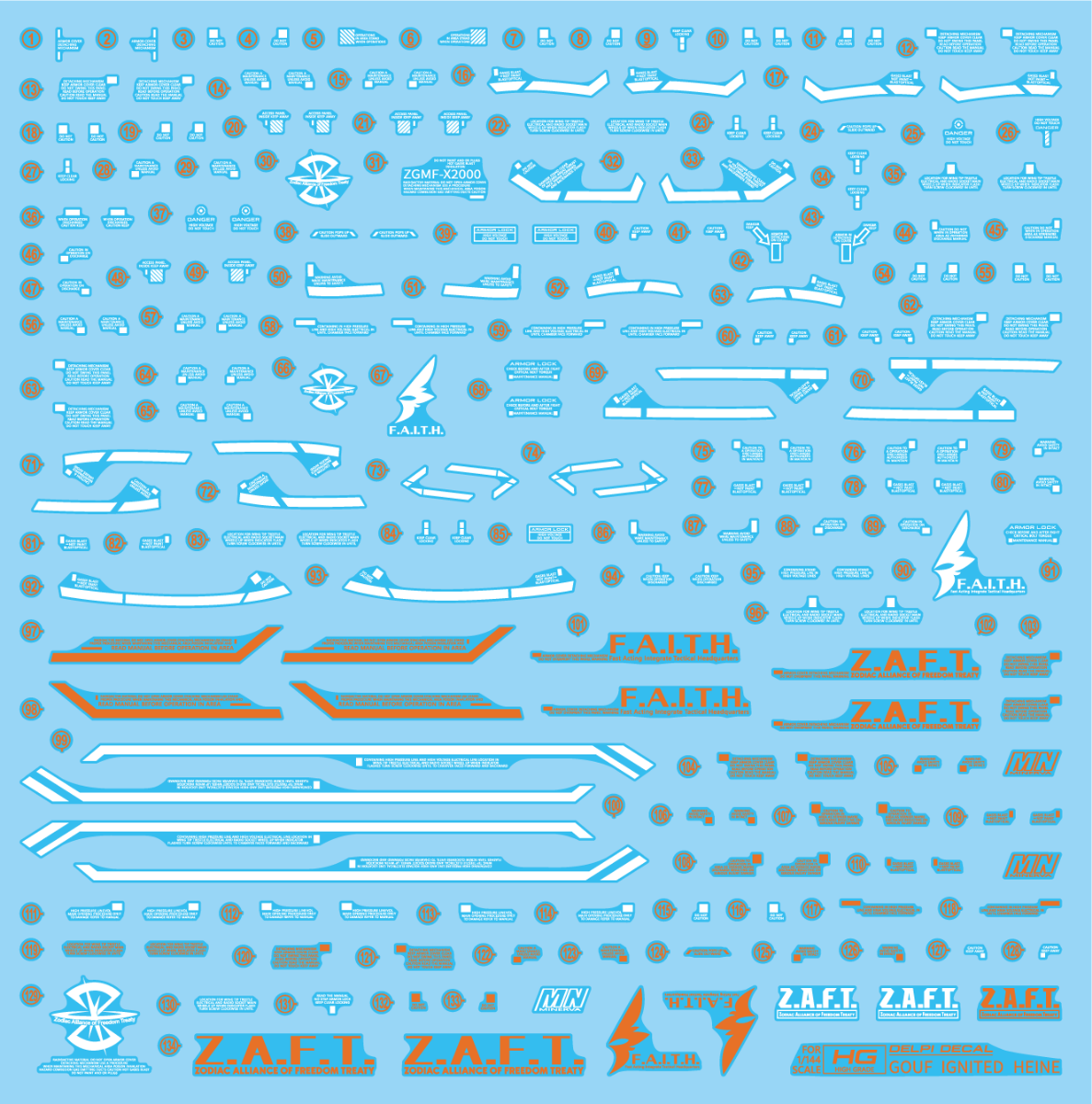 Delpi Decal HG Gouf Ignited (Heine Custom) Waterslide Decal