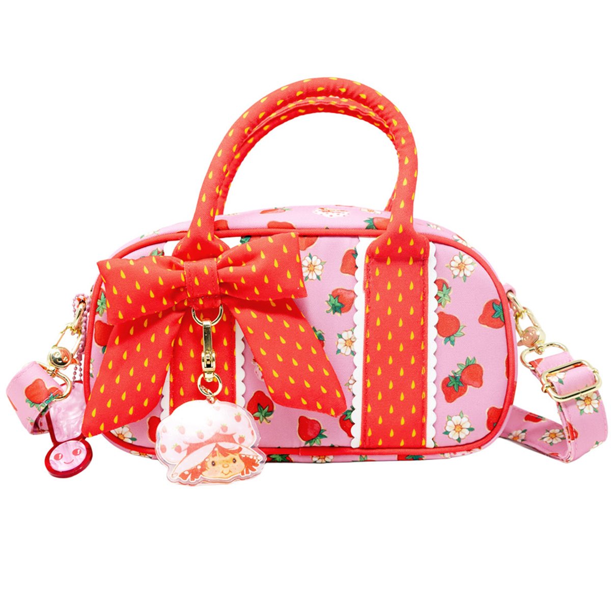 Whatever! Makes You Happy x Strawberry Shortcake Strawberries Mini Duffle Crossbody Bag With Bag Charm