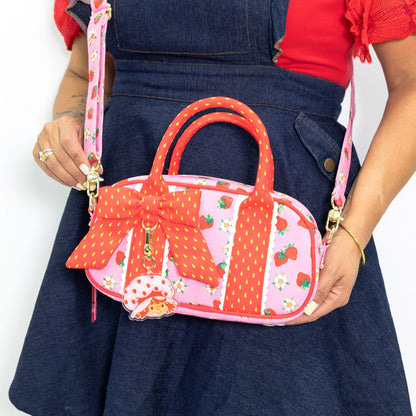 Whatever! Makes You Happy x Strawberry Shortcake Strawberries Mini Duffle Crossbody Bag With Bag Charm