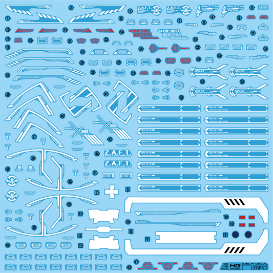 Delpi Decal Waterslide Decals for HGCE Legend Gundam